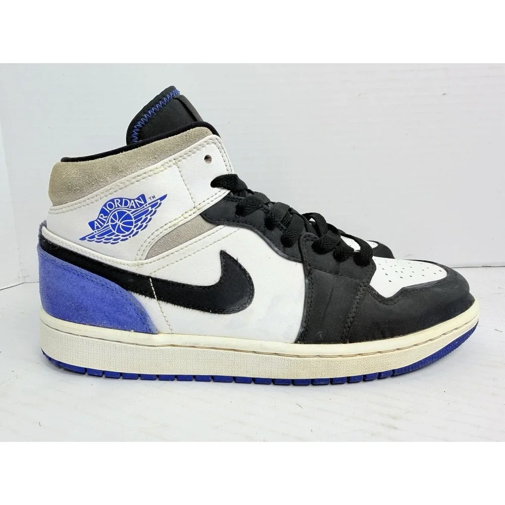 Air Jordan 1 Mid SE Royal Black Toe Men's 9.5 852542-102 Hyper Royal 2020